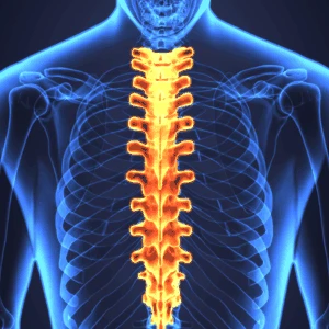 Diagram of the Upper Body Highlighting the Spine