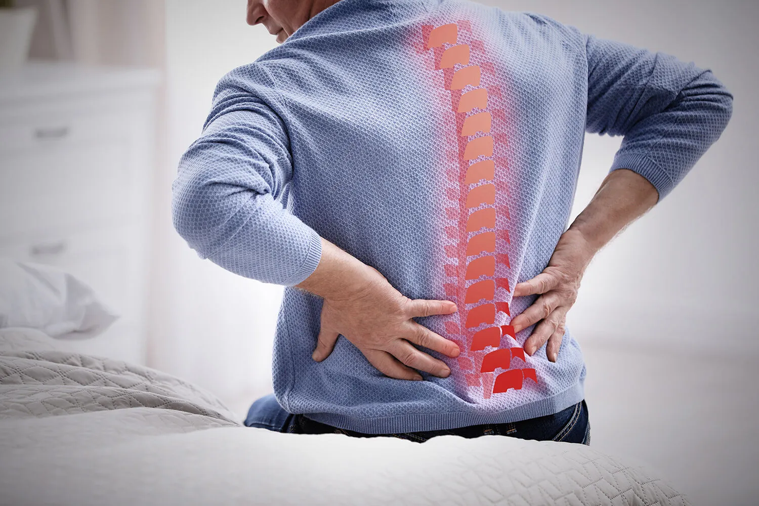 man having a lower back pain from sciatica